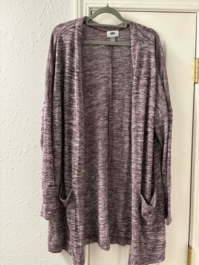 Old Navy Marled Lavender Open-Front Cardigan